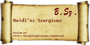 Belász Szergiusz névjegykártya